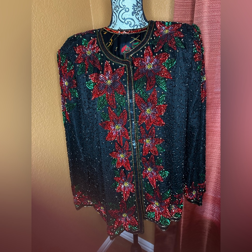 Sequined and beaded blazer